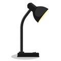 Modern black table lamp icon, flat design style. Desk lamp. Vector illustration. Royalty Free Stock Photo