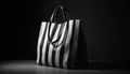 Modern black tote bag carrying luxury fashion merchandise for sale generated by AI