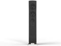 Modern black tower music speaker with chrome stand