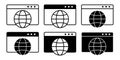 Web Browser Black Icon Bundle for Internet Surfing and Online Search Royalty Free Stock Photo