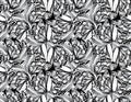 Modern Black and White Buttefly wings Seamless pattern vector Illustration