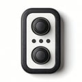 Modern Black and White Control Panel with Two Rotary Knobs and Three Indicator Lights AI generated. Royalty Free Stock Photo