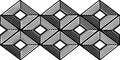 Modern Black and White Geometric Art Featuring Seamless Diamond Grid Pattern and 3D Optical Illusion Effect Royalty Free Stock Photo