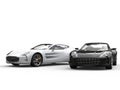 Modern black and white sportscars Royalty Free Stock Photo