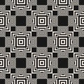 Modern black and white vector geometric seamless pattern with squares, lines Royalty Free Stock Photo