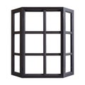 Modern Black Window Frame Design on White Background (Generative AI) Royalty Free Stock Photo