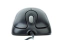 Modern black wired optical mouse Royalty Free Stock Photo