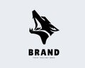 Modern Black wolf roar logo design inspiration Royalty Free Stock Photo