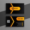 Modern black and yellow business card design Royalty Free Stock Photo