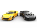 Modern black and yellow sportscars Royalty Free Stock Photo