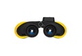 Modern black and yellow waterproof and unsinkable marine binoculars.. Surveillance device. Device for viewing at a distance. Royalty Free Stock Photo