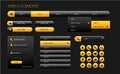 Modern black and yellow web ui elements Royalty Free Stock Photo