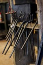 Modern blacksmith working in his shop Royalty Free Stock Photo