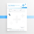 modern a4 blank medic prescription pad flyer for hospital or pharmacist Royalty Free Stock Photo