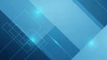 Modern Blue Abstract Background with Geometric Shapes Digital Glow Effect Dynamic Tech Design Concept Royalty Free Stock Photo