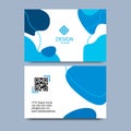 Modern Blue abstract template with blue business forms. With Qr Code Royalty Free Stock Photo