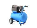 Modern Blue Air Compressor 3d render on white background no shadow