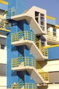 Modern blue apartments block