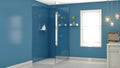 Modern Blue Bathroom Interior