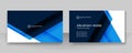 Modern blue business card template design with professional corporate concept Royalty Free Stock Photo