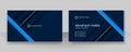 Modern blue business card template design with professional corporate concept Royalty Free Stock Photo