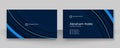 Modern blue business card template design with professional corporate concept Royalty Free Stock Photo