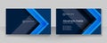 Modern blue business card template design with professional corporate concept Royalty Free Stock Photo