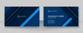 Modern blue business card template design with professional corporate concept Royalty Free Stock Photo