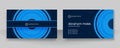 Modern blue business card template design with professional corporate concept Royalty Free Stock Photo