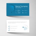 Modern blue business card template with flat user interface Royalty Free Stock Photo