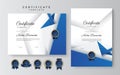 Modern blue business certificate template