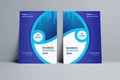 Modern Blue Business Proposal Catalog Cover Design Template Concept