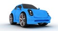 Modern blue cartoon car