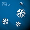 Modern blue christmas card with flat design