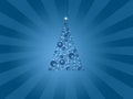 Modern Blue Christmas Card With Tree
