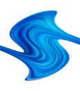 Modern blue color flow poster. Wave paint liquid shape on white background. Abstract design.