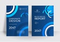 Modern blue cover design template. Brochure template layout design. Corporate business annual report, catalog, magazine, flyer Royalty Free Stock Photo