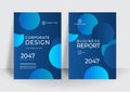 Modern blue cover design template. Brochure template layout design. Corporate business annual report, catalog, magazine, flyer Royalty Free Stock Photo