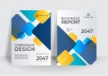 Modern blue cover design template. Brochure template layout design. Corporate business annual report, catalog, magazine, flyer Royalty Free Stock Photo