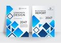 Modern blue cover design template. Brochure template layout design. Corporate business annual report, catalog, magazine, flyer Royalty Free Stock Photo