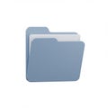 Blue Digital File Folder Icon Design Modern Interface Application 3D Web Data System Button Symbol Royalty Free Stock Photo