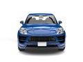 Modern blue family car - front view Royalty Free Stock Photo