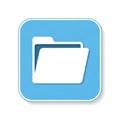 A modern blue folder icon representing file storage or document organization on a digital device Royalty Free Stock Photo