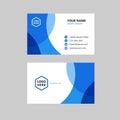 Modern blue geometric business card design