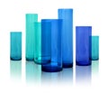 Modern blue glass vases