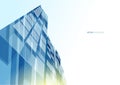 Modern blue glass wall of office building Royalty Free Stock Photo