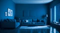 Cool and Calming, A Modern Blue Home Interior Background