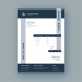 Modern blue invoice elegant a4 print template