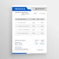 Modern blue invoice template design Royalty Free Stock Photo