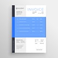 Modern blue invoice template design Royalty Free Stock Photo